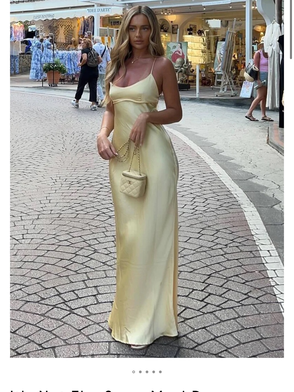 Elegant Yellow Slip Maxi Dress by White Fox